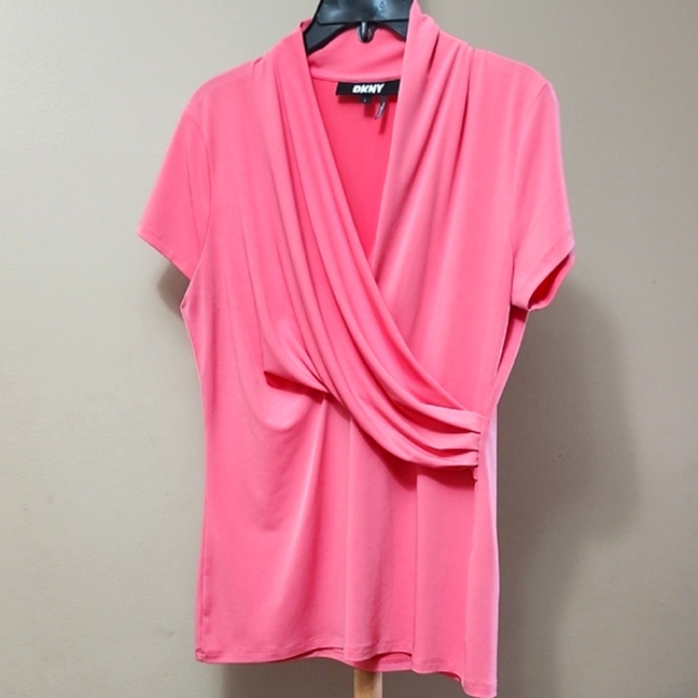 DKNY Draped Pink Blouse